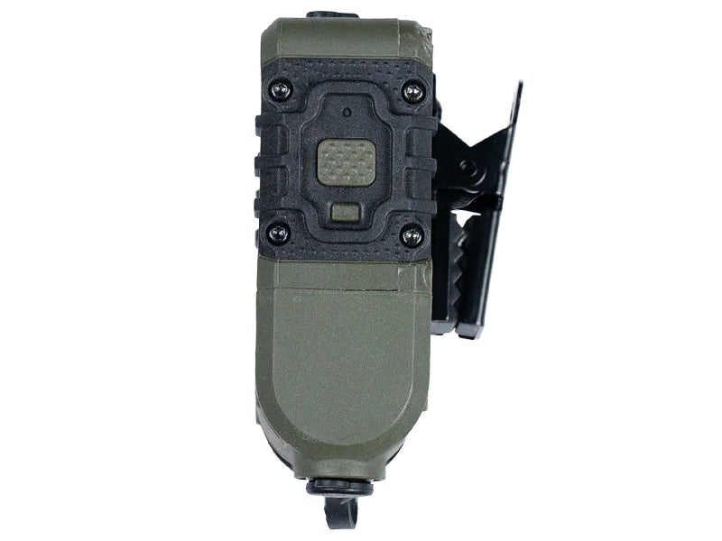 Falconclaw PTT in Adaptive Green – Seitenansicht mit Bluetooth-Bedientasten