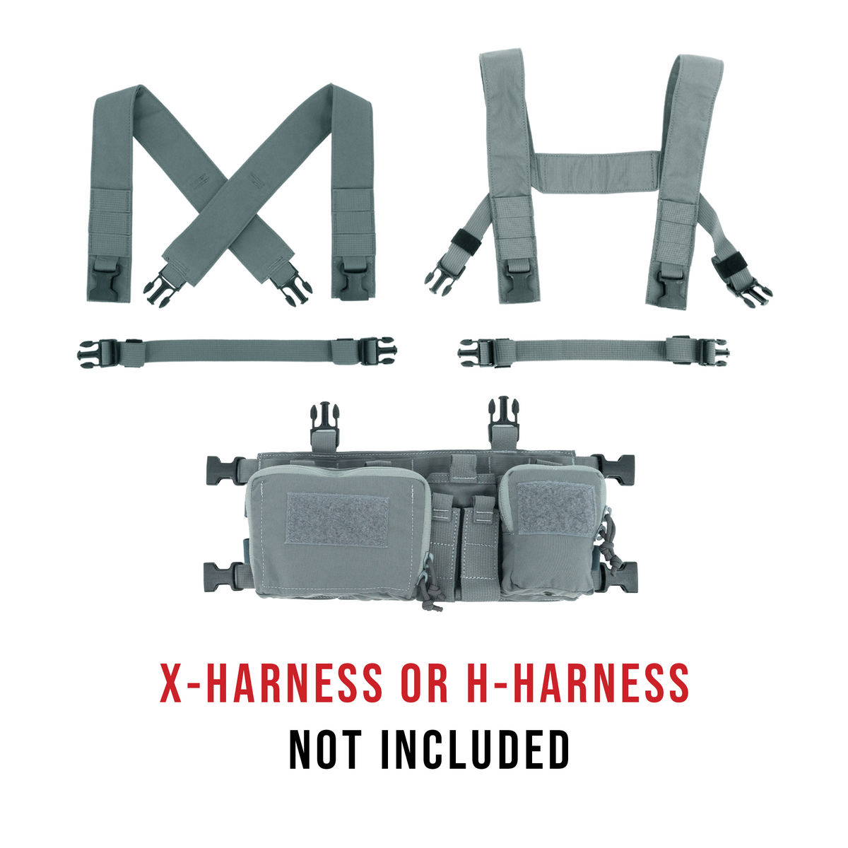 Haley Strategic D3CRH Heavy Chest Rig — Grey, product view 3