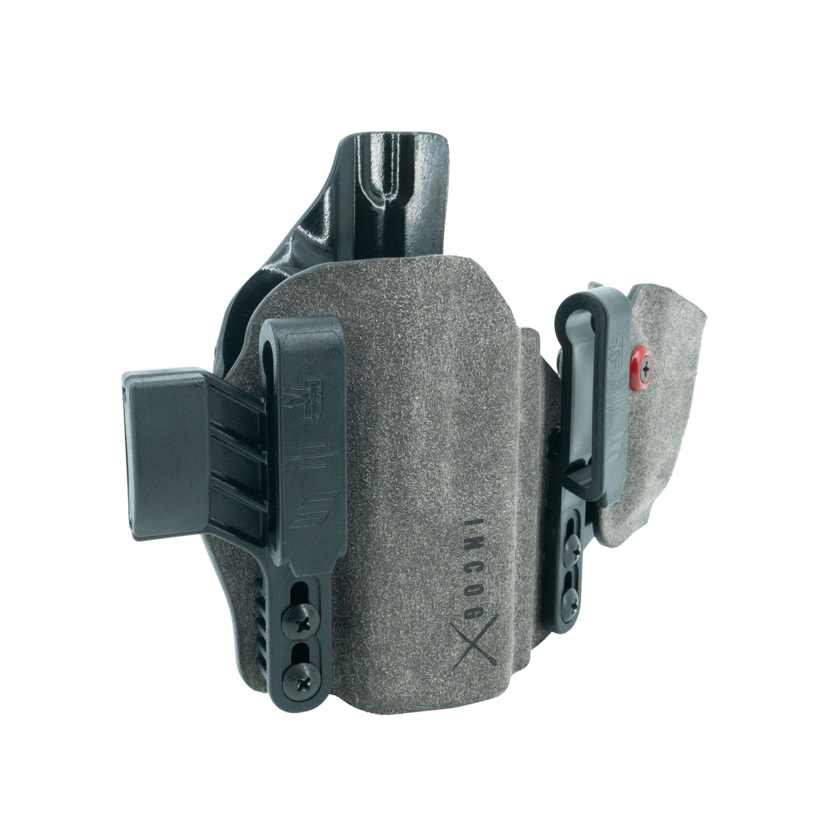 Haley Strategic Incog X Holster - Springfield Echelon — Grey, No Light + Mag Caddy Right, product view 4