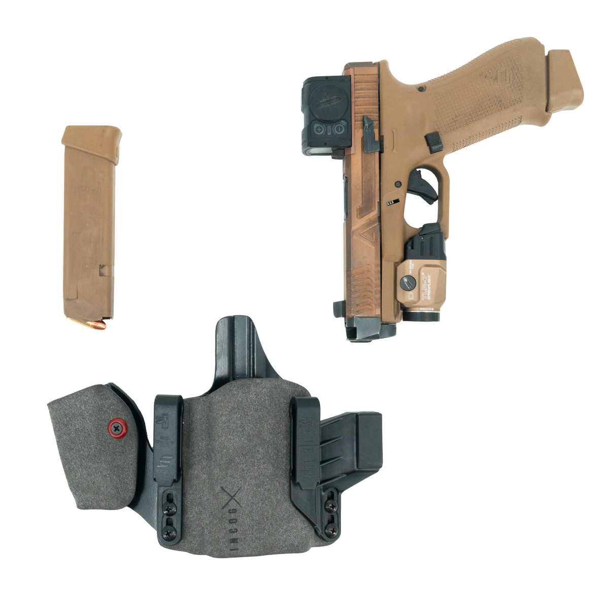 Haley Strategic Incog X Holster - Glock 17/19 — Grey, Small Light + Mag Caddy Left, product view 2