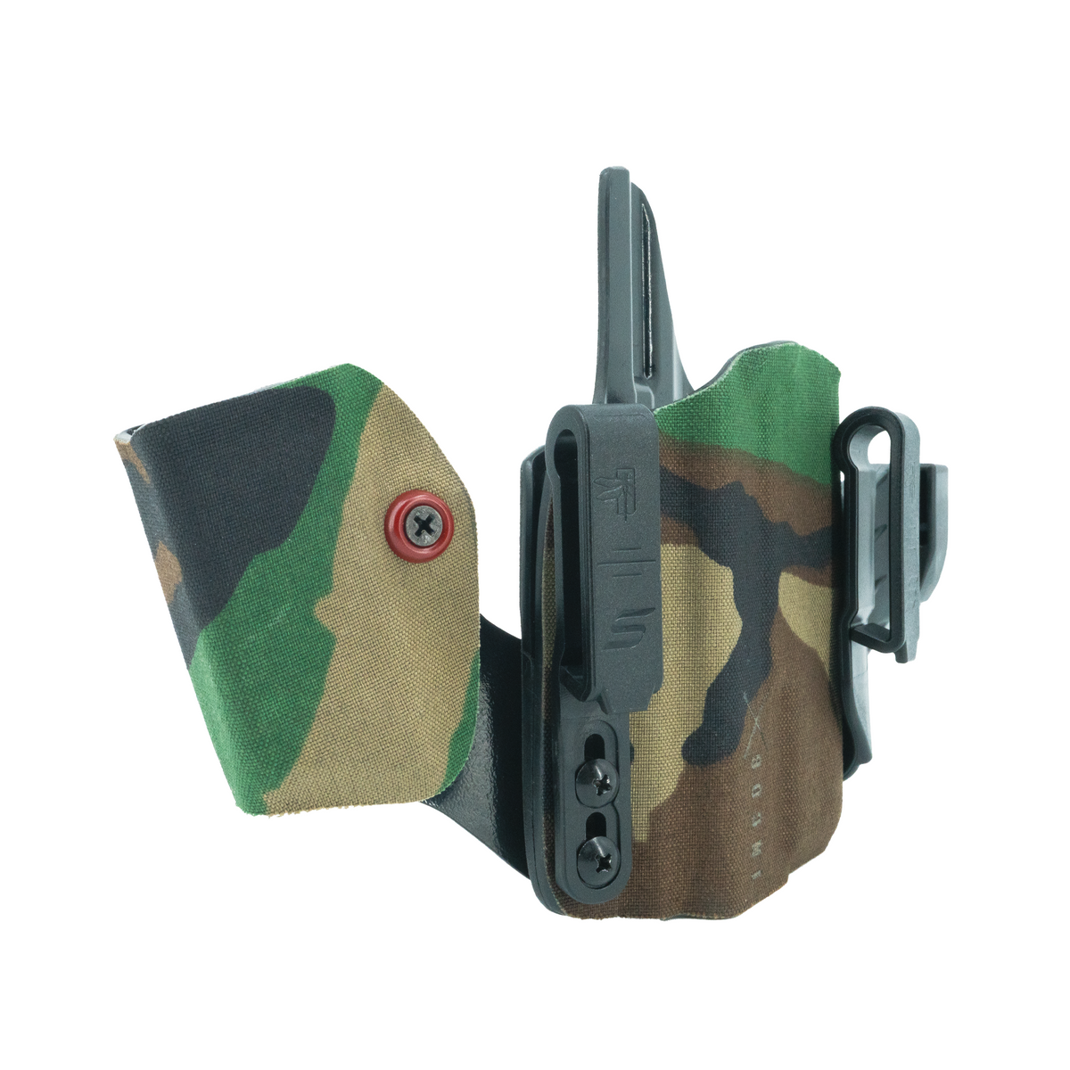 Haley Strategic Incog X Holster - Glock 17/19 — M81 Woodland, Small Light + Mag Caddy Left, product view 4