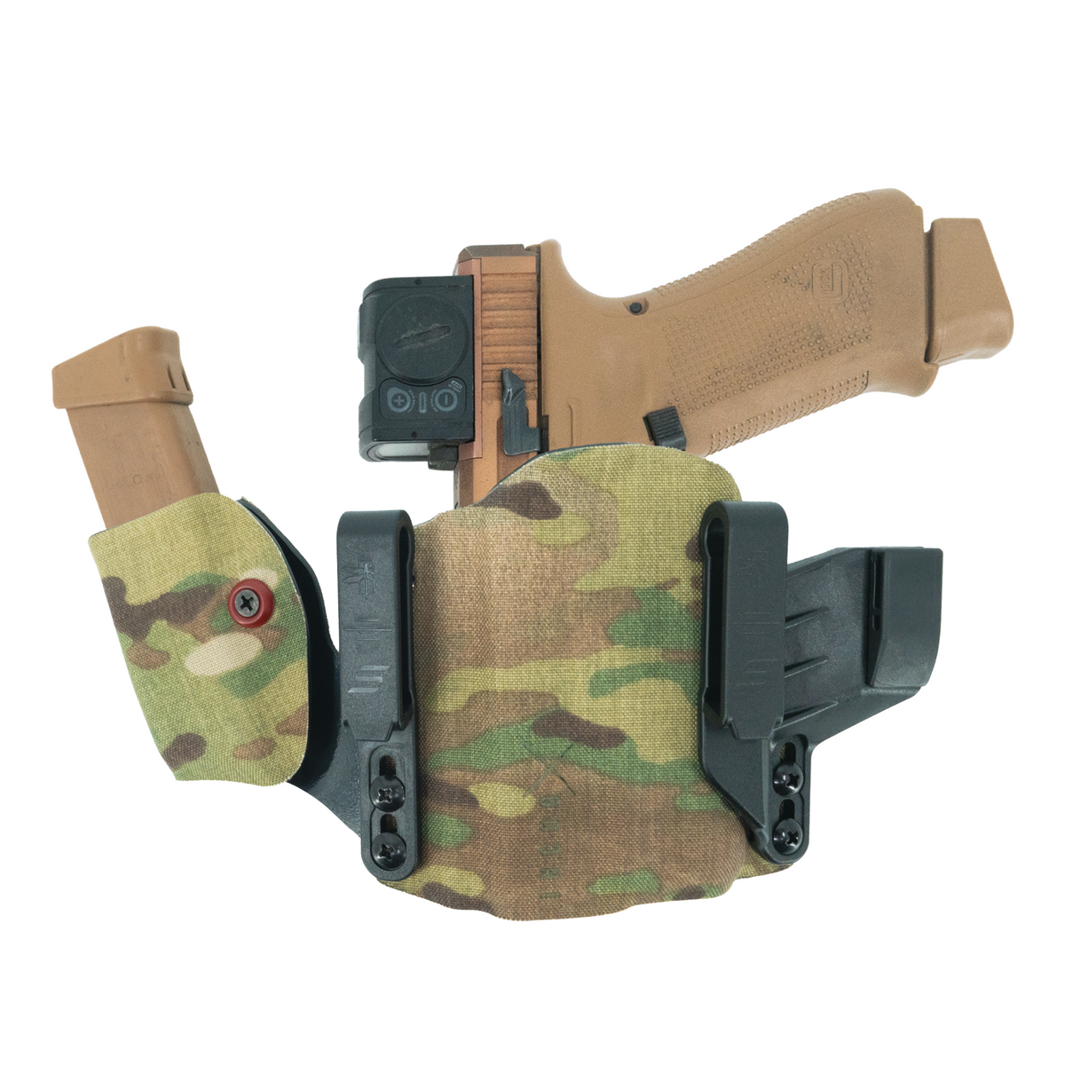 Haley Strategic Incog X Holster - Glock 17/19 — Multicam, Small Light + Mag Caddy Left, product view 1