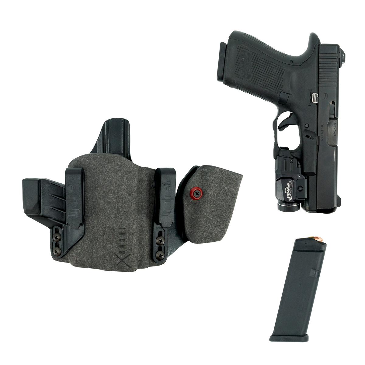 Haley Strategic Incog X Holster - Glock 17/19 — Grey, Small Light + Mag Caddy Right, product view 10