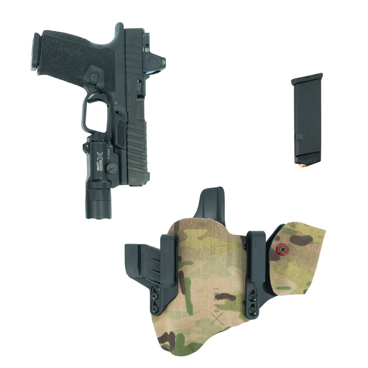 Haley Strategic Incog X Holster - Glock 17/19 — Multicam, Large Light + Mag Caddy Right, product view 2