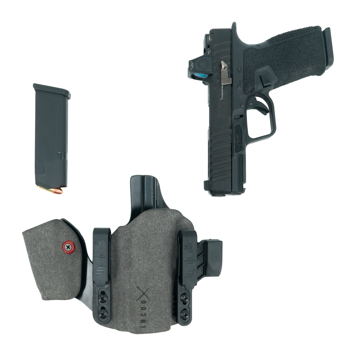Haley Strategic Incog X Holster - Glock 17/19 — Grey, No Light + Mag Caddy Left, product view 2