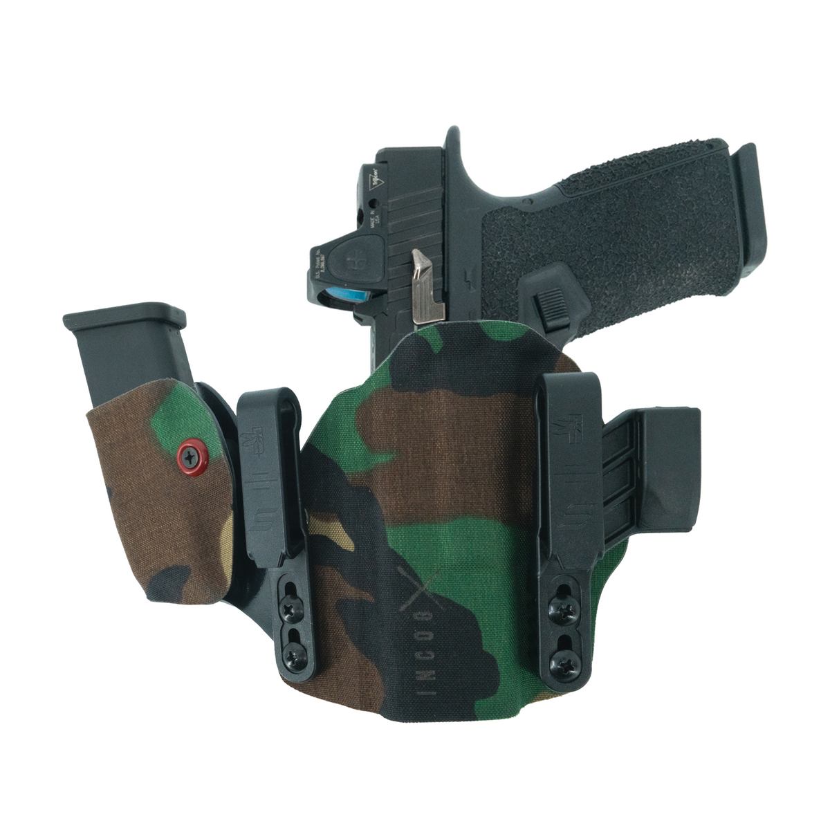 Haley Strategic Incog X Holster - Glock 17/19 — M81 Woodland, No Light + Mag Caddy Left, product view 1