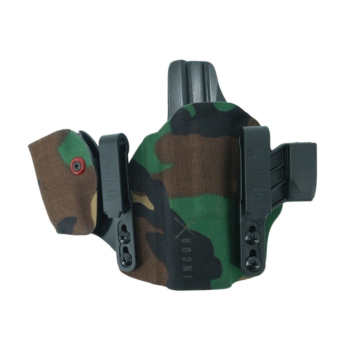 Haley Strategic Incog X Holster - Glock 17/19 — M81 Woodland, No Light + Mag Caddy Left, product view 3