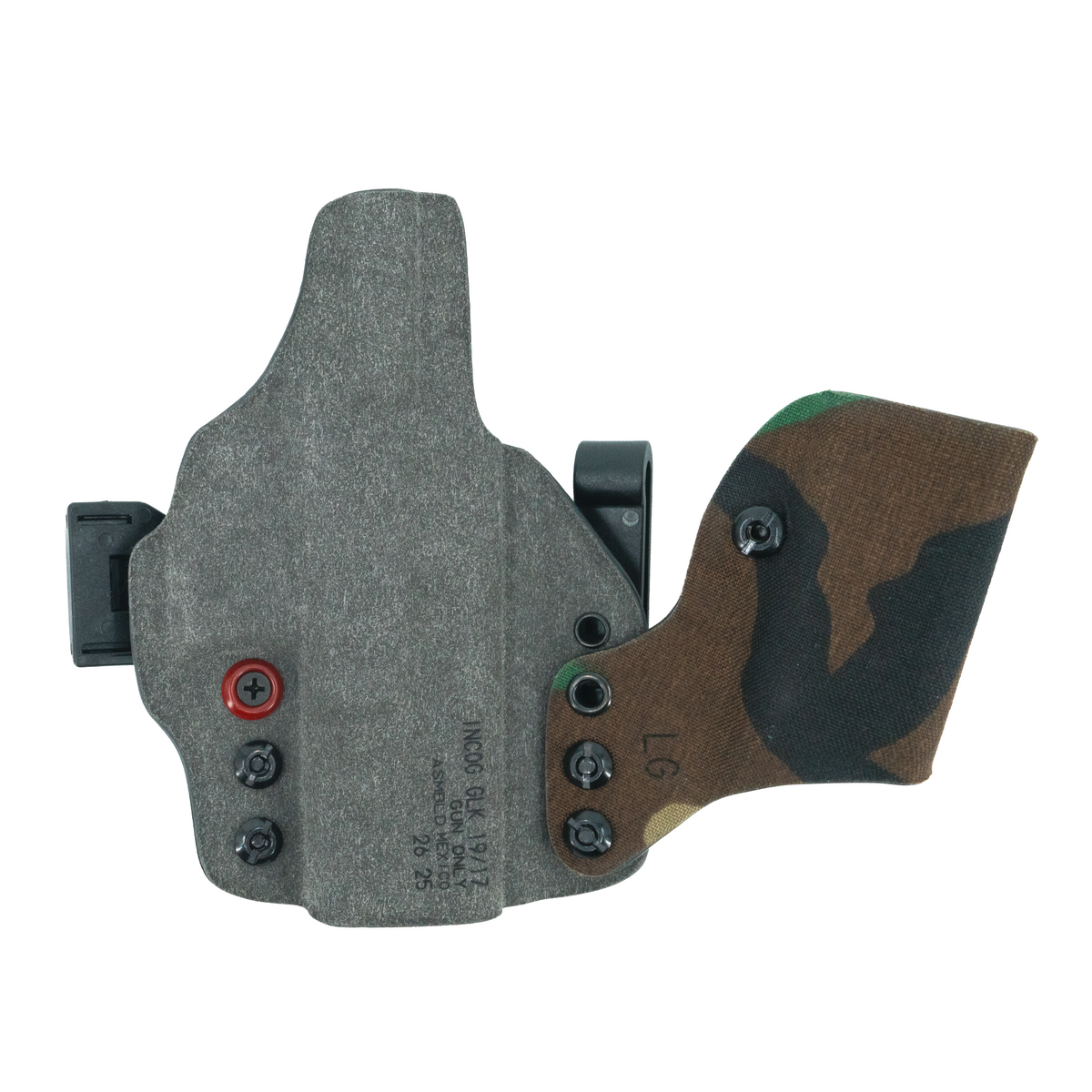 Haley Strategic Incog X Holster - Glock 17/19 — M81 Woodland, No Light + Mag Caddy Left, product view 5