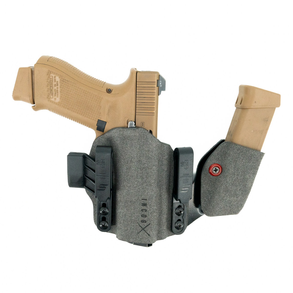 Haley Strategic Incog X Holster - Glock 17/19 — Grey, No Light + Mag Caddy Right, product view 1
