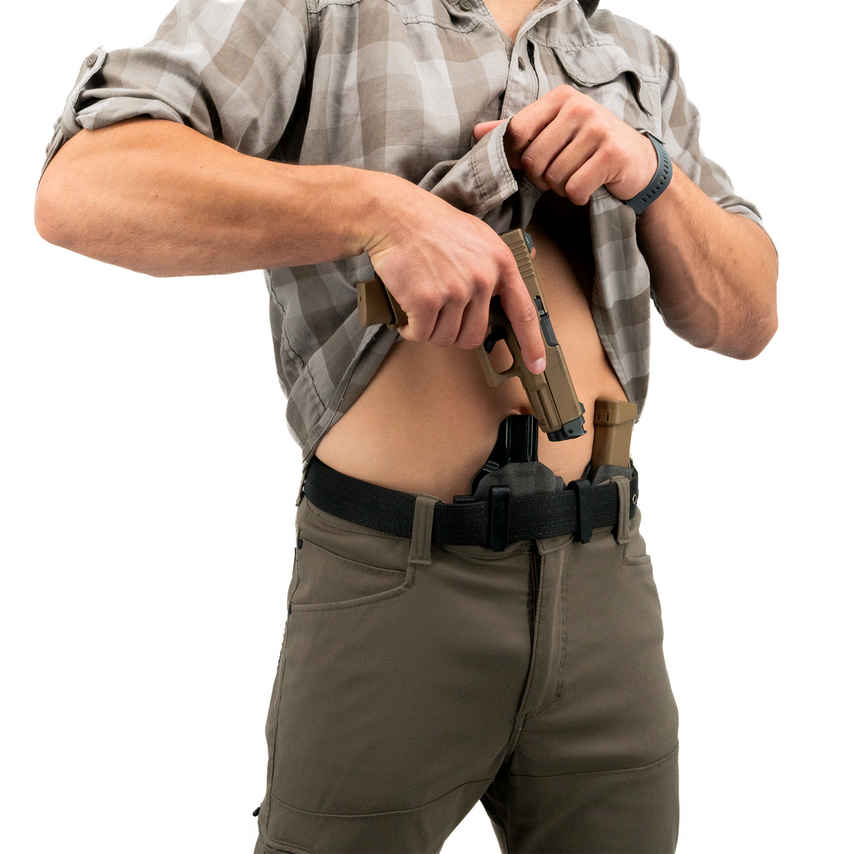 Haley Strategic Incog X Holster - Glock 17/19 — Grey, No Light + Mag Caddy Right, product view 15