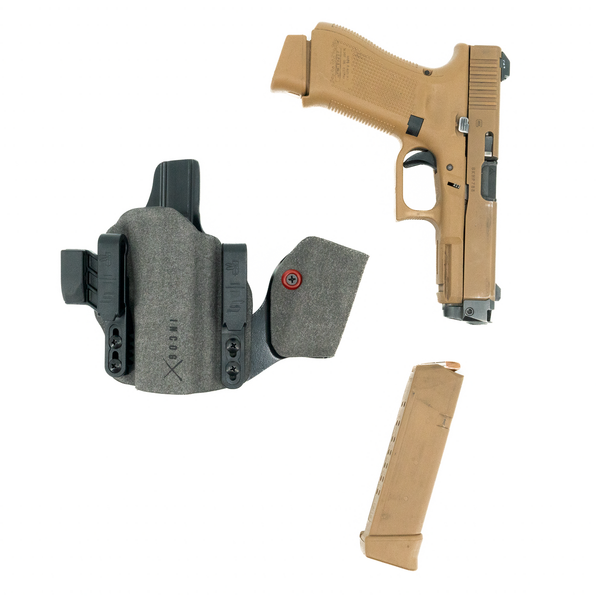 Haley Strategic Incog X Holster - Glock 17/19 — Grey, No Light + Mag Caddy Right, product view 10