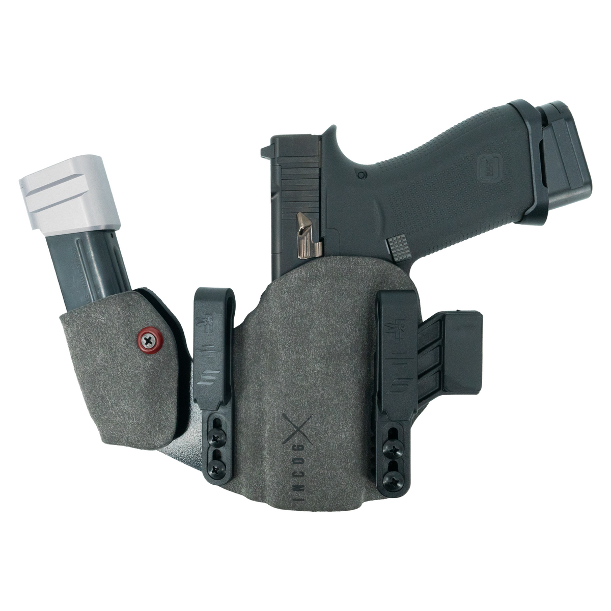 Haley Strategic Incog X Holster - Glock 43X/48 — Grey, No Light + Mag Caddy Left, product view 1