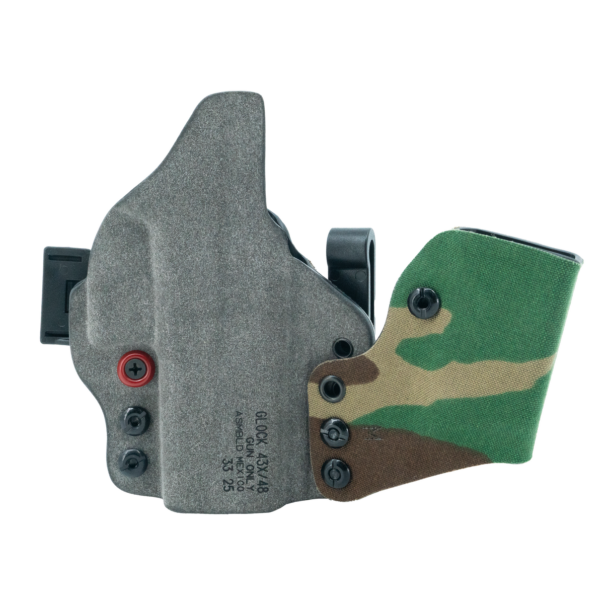 Haley Strategic Incog X Holster - Glock 43X/48 — M81 Woodland, No Light + Mag Caddy Left, product view 2