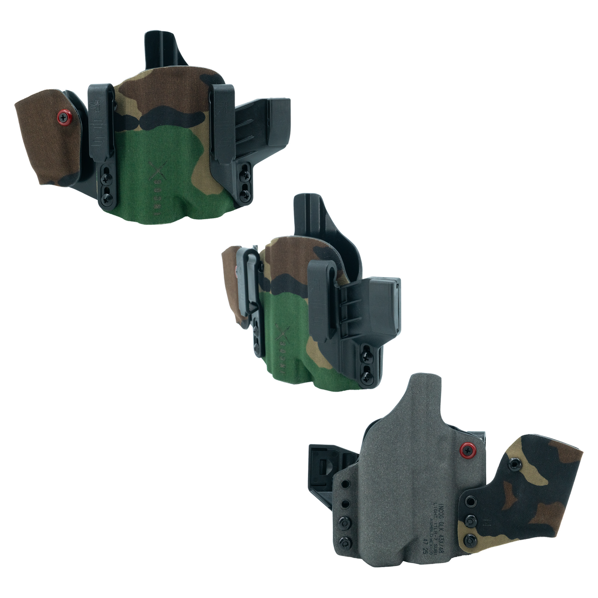 Haley Strategic Incog X Holster - Glock 43X/48 — M81 Woodland, Small Light + Mag Caddy Left, product view 3