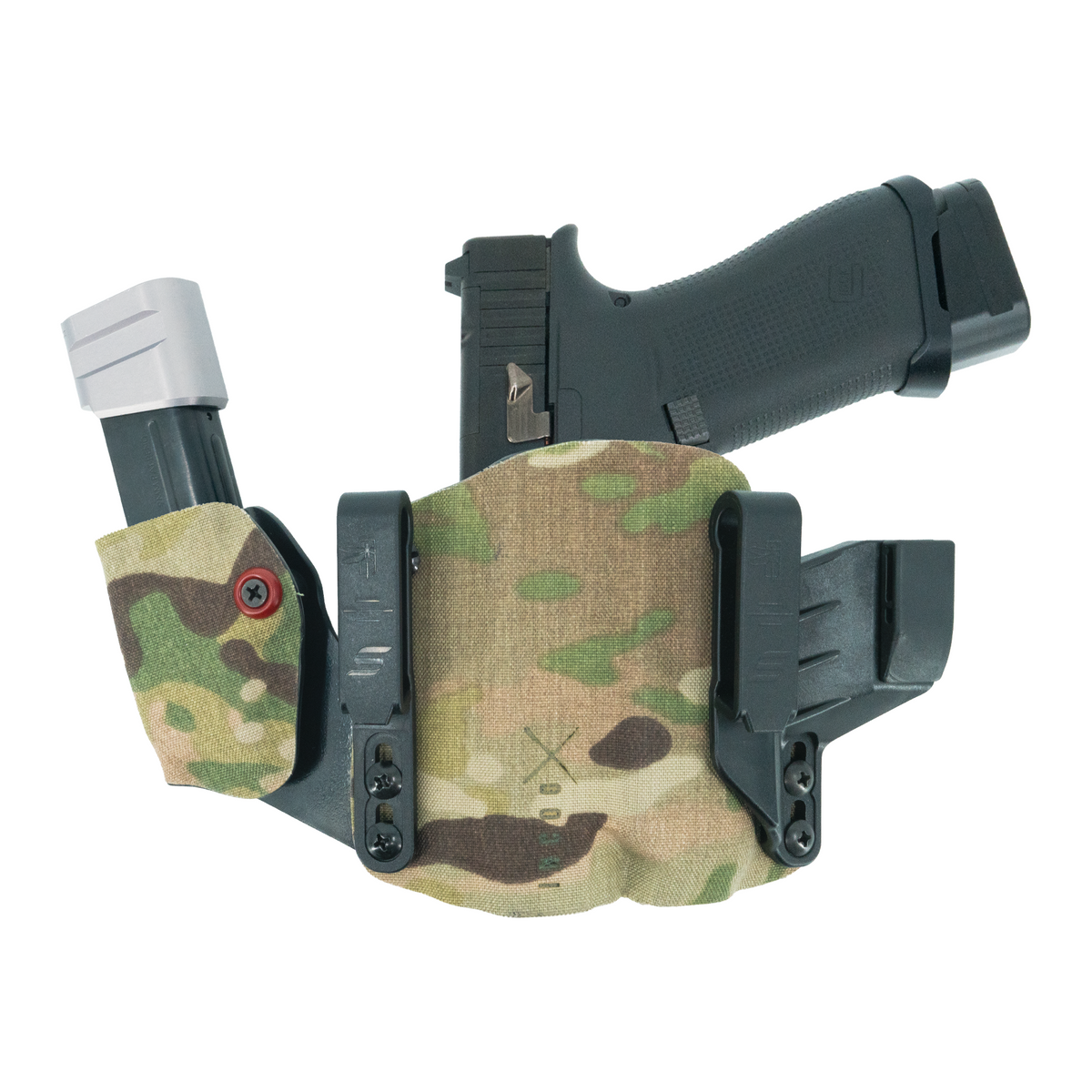 Haley Strategic Incog X Holster - Glock 43X/48 — Multicam, Small Light + Mag Caddy Left, product view 1