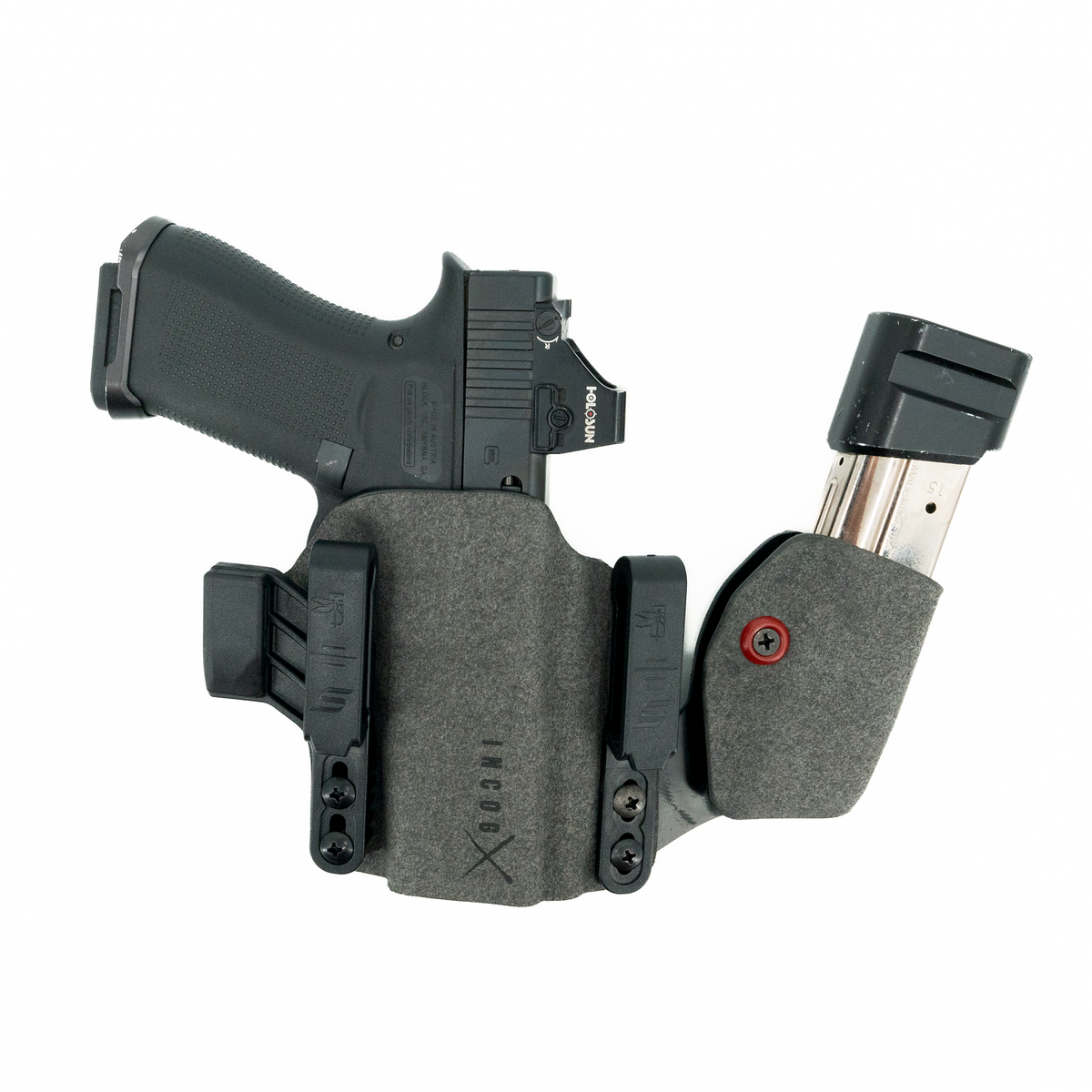 Haley Strategic Incog X Holster - Glock 43X/48 — Grey, No Light + Mag Caddy Right, product view 1