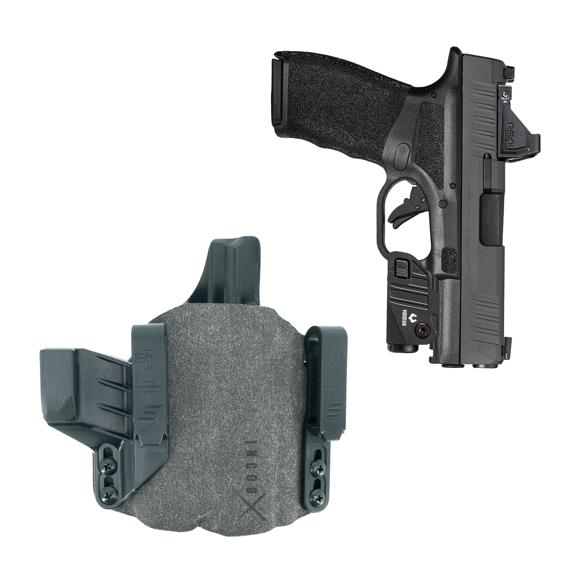 Haley Strategic Incog X Holster - Springfield Hellcat Pro/OSP — Grey, Small Light Right, product view 10