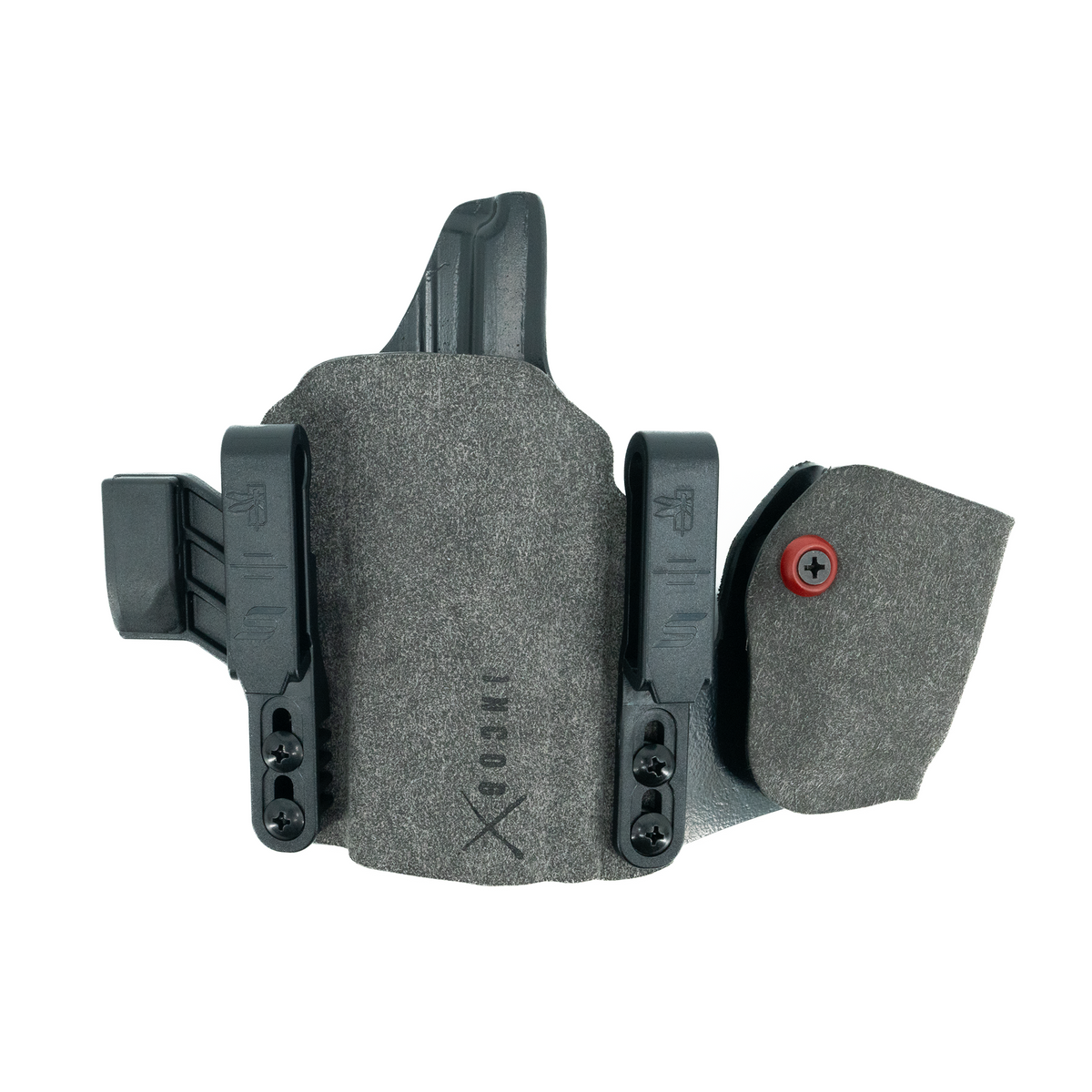 Haley Strategic Incog X Holster - Springfield Hellcat Pro/OSP — Grey, No Light + Mag Caddy Right, product view 2