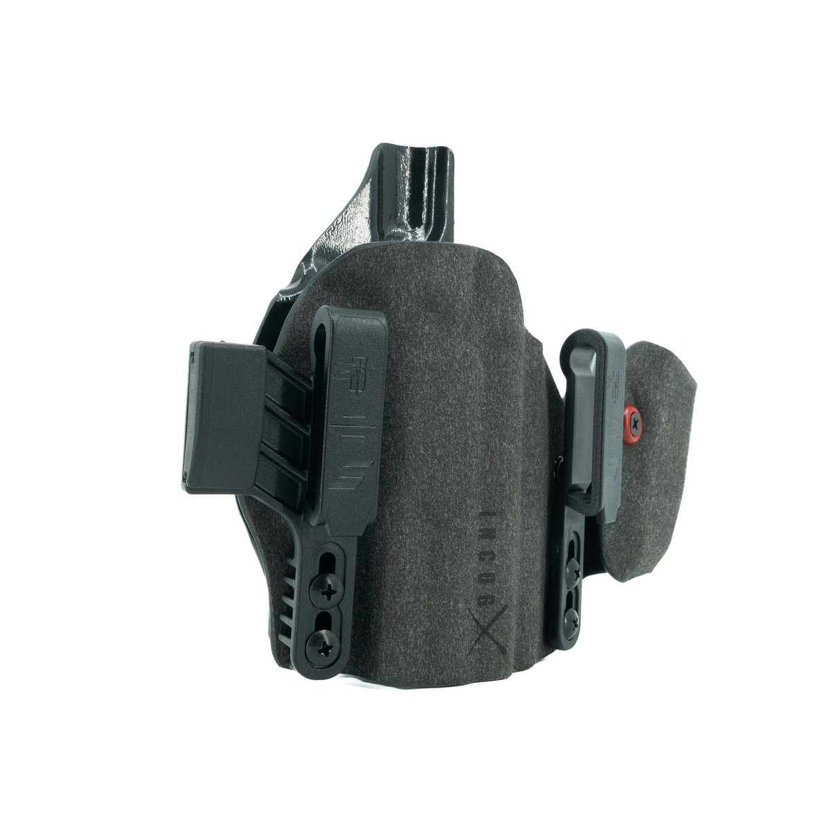 Haley Strategic Incog X Holster - Springfield Hellcat Pro/OSP — Grey, No Light + Mag Caddy Right, product view 3