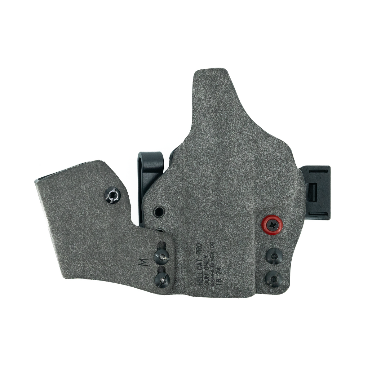 Haley Strategic Incog X Holster - Springfield Hellcat Pro/OSP — Grey, No Light + Mag Caddy Right, product view 4