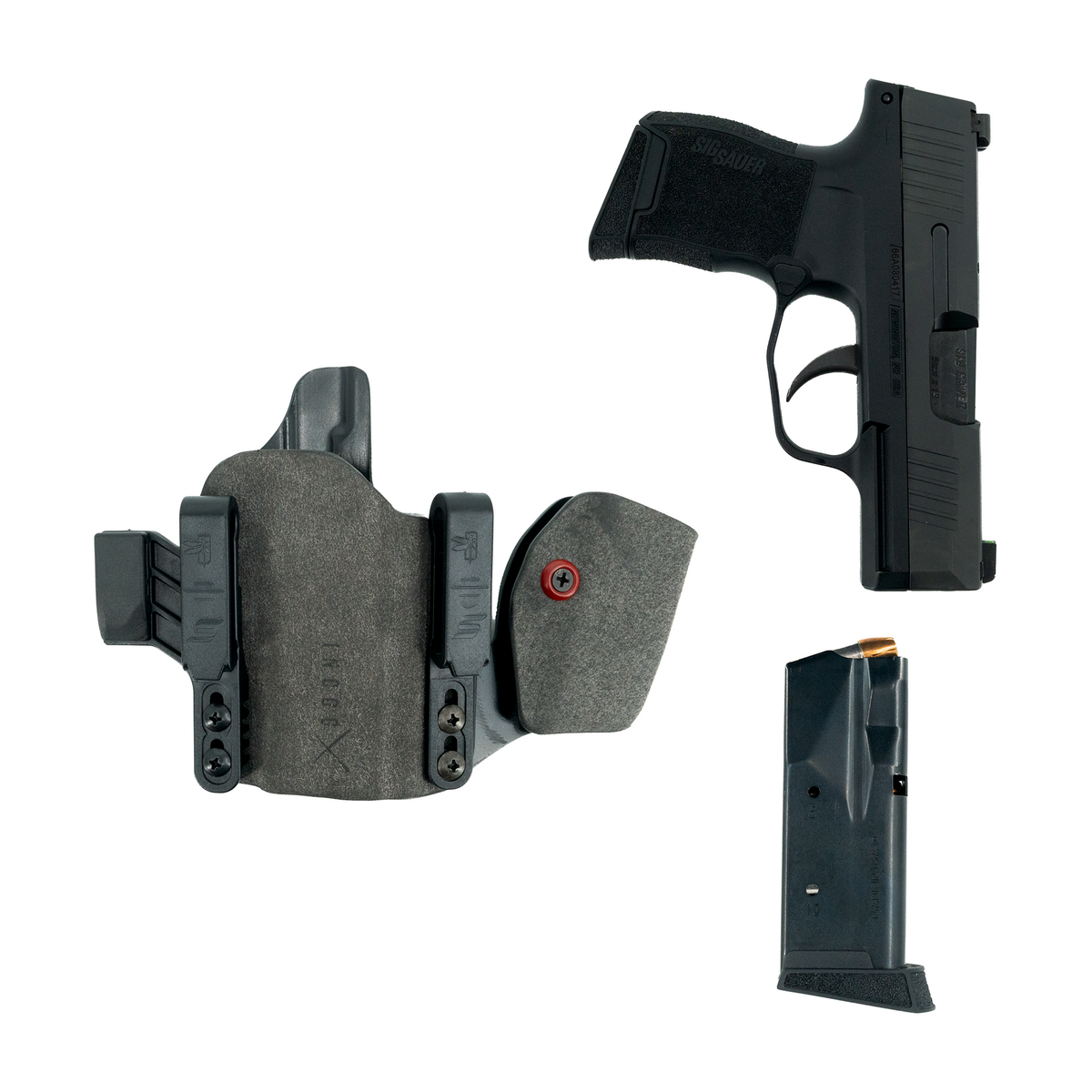 Haley Strategic Incog X Holster - SIG P365 X/XL — Grey, No Light + Mag Caddy Right, product view 2