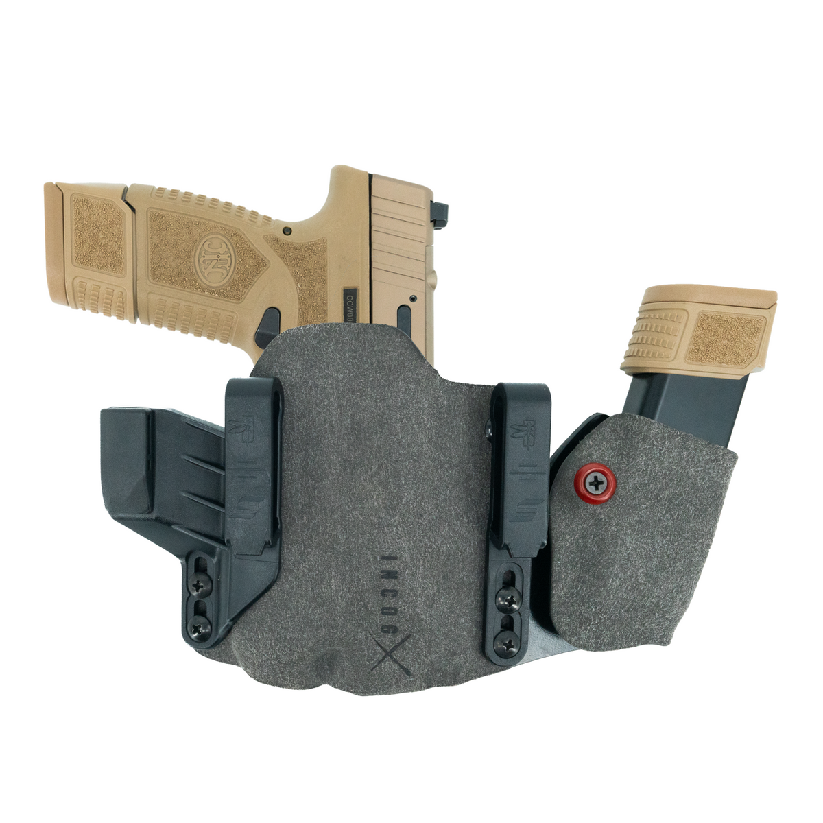 Haley Strategic Incog X Holster - FN Reflex XL/MRD — Grey, Small Light + Mag Caddy Right, product view 1