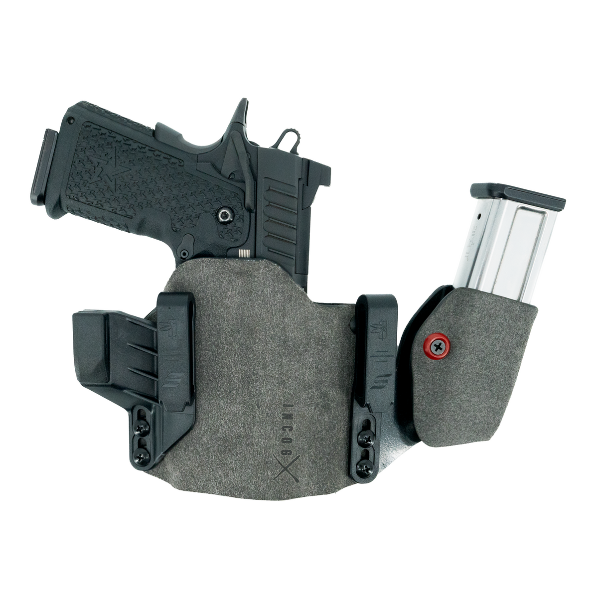Haley Strategic Incog X Holster - Staccato CS/C2/P — Grey, Small Light + Mag Caddy Right, product view 1