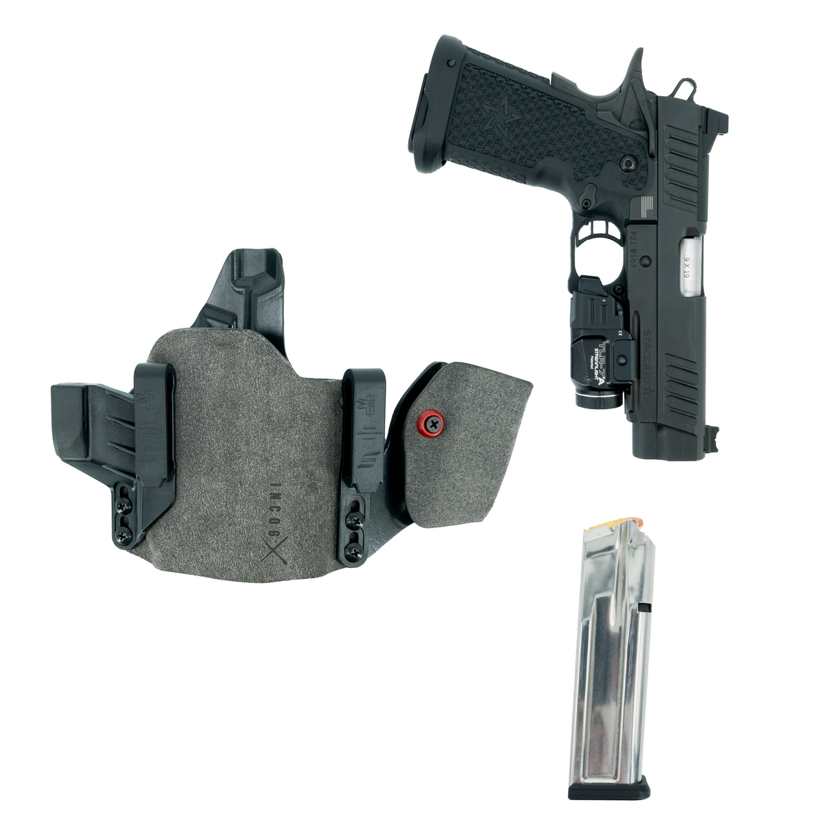 Haley Strategic Incog X Holster - Staccato CS/C2/P — Grey, Small Light + Mag Caddy Right, product view 10