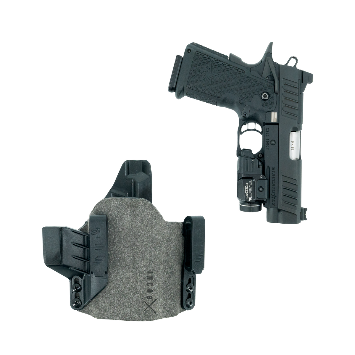 Haley Strategic Incog X Holster - Staccato CS/C2/P — Grey, Small Light Right, product view 12