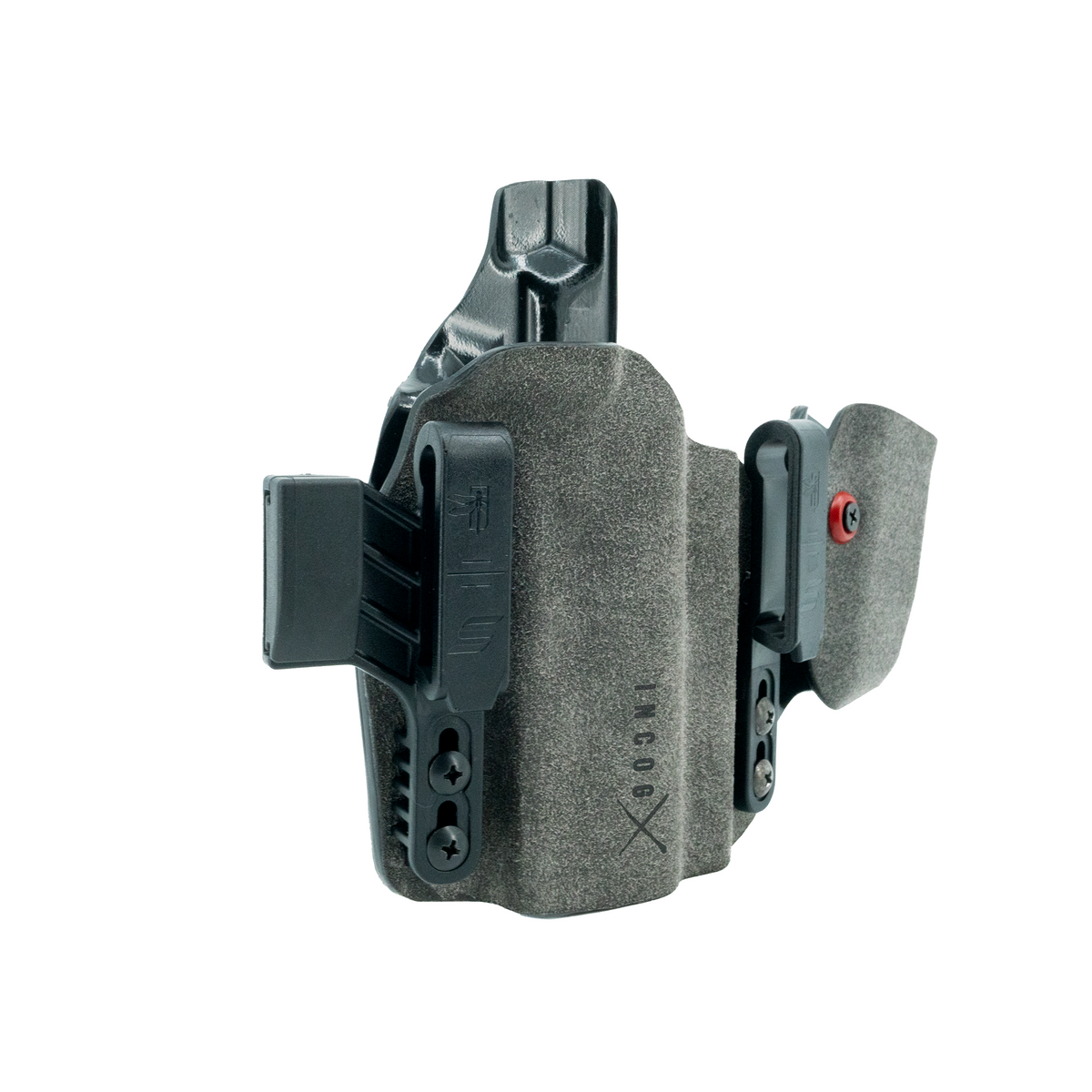 Haley Strategic Incog X Holster - Staccato CS/C2/P — Grey, No Light + Mag Caddy Right, product view 3