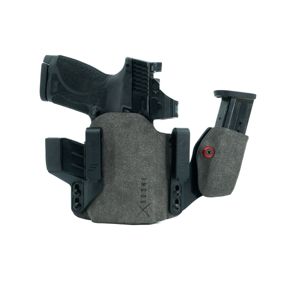Haley Strategic Incog X Holster - S&W M&P M2.0 — Grey, Small Light + Mag Caddy Right, product view 1 #color_grey