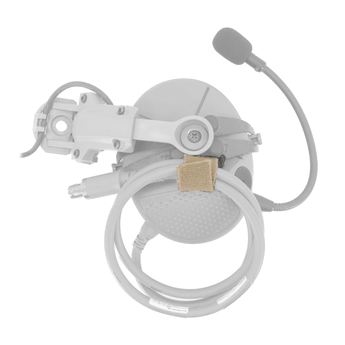AXL Advanced RAC Link Downlead Retainer – Size 1 – Tan – tan downlead retainer highlighted on headset