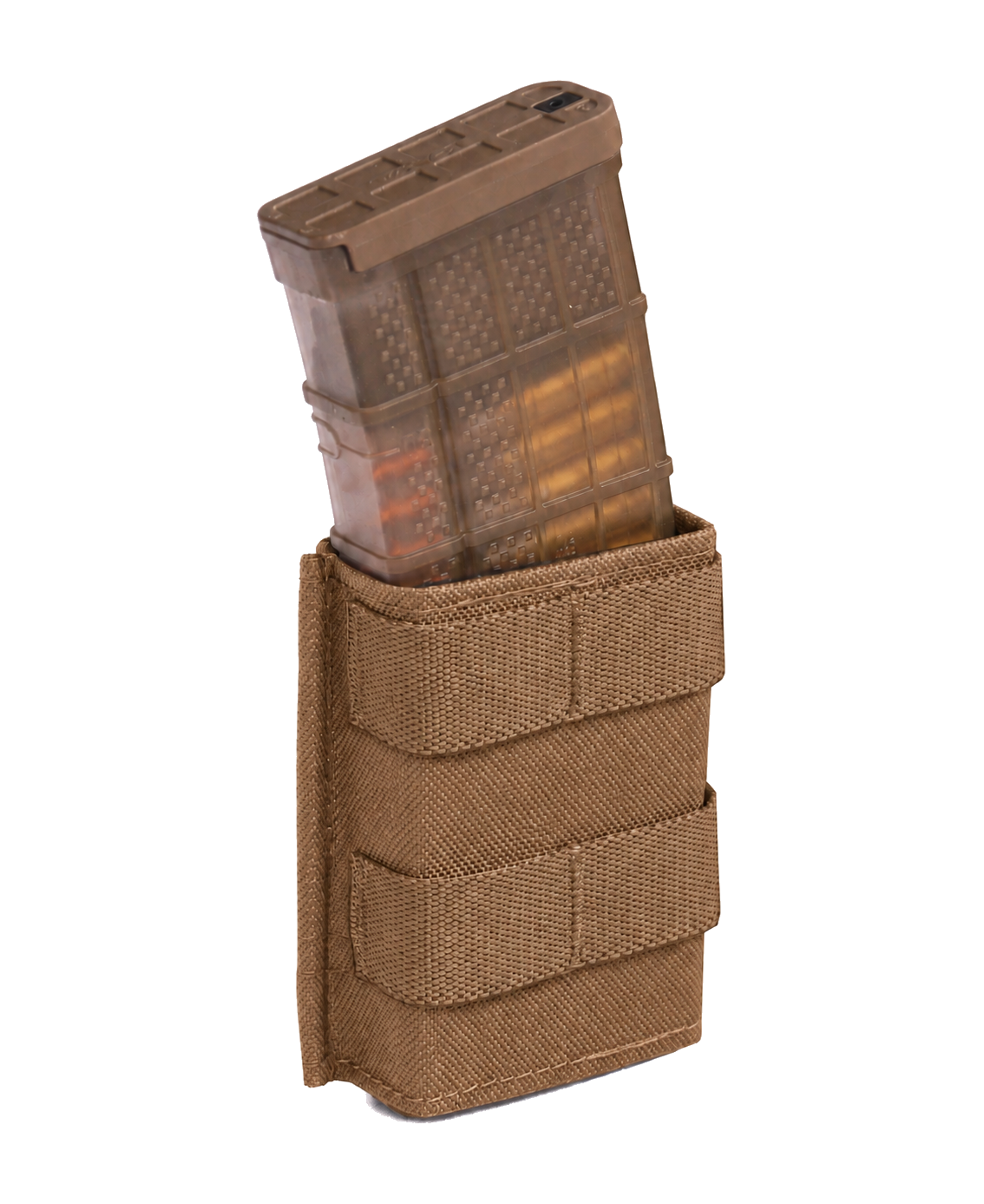 Esstac Single 5.56 Midlength KYWI Pouch - Coyote Brown / Webbing - colour illustration