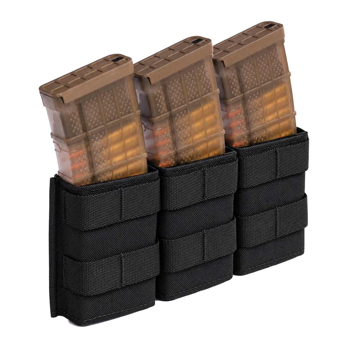 Esstac Triple 5.56 Midlength KYWI Pouch - Black / Webbing - colour illustration based on Esstac manufacturer photograph