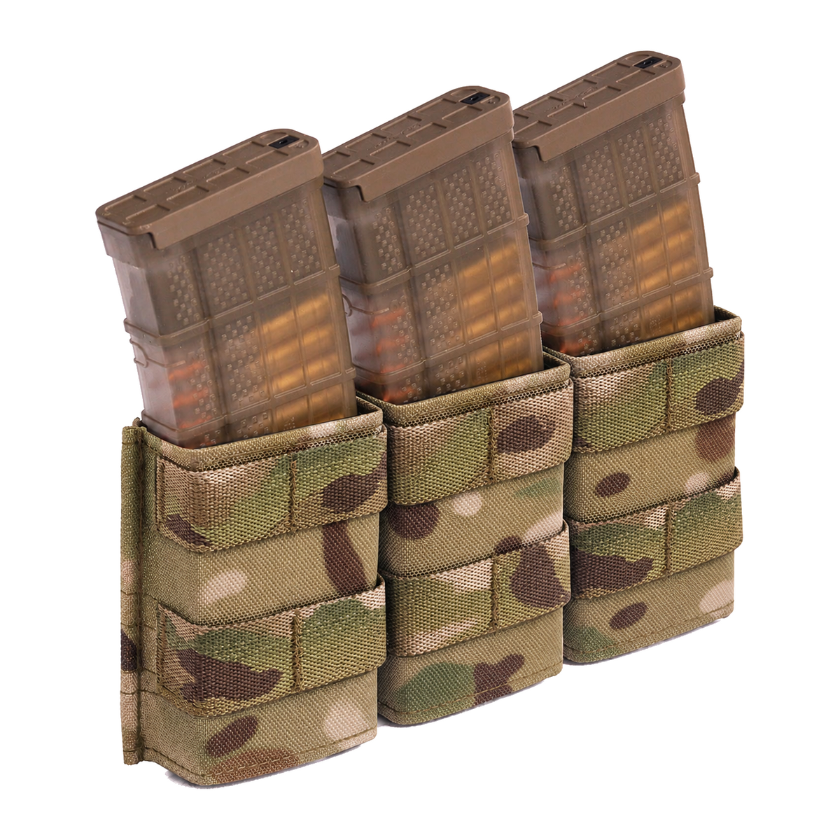 Esstac Triple 5.56 Midlength KYWI Pouch - Multicam / Webbing - colour illustration based on Esstac manufacturer photograph #color_multicam
