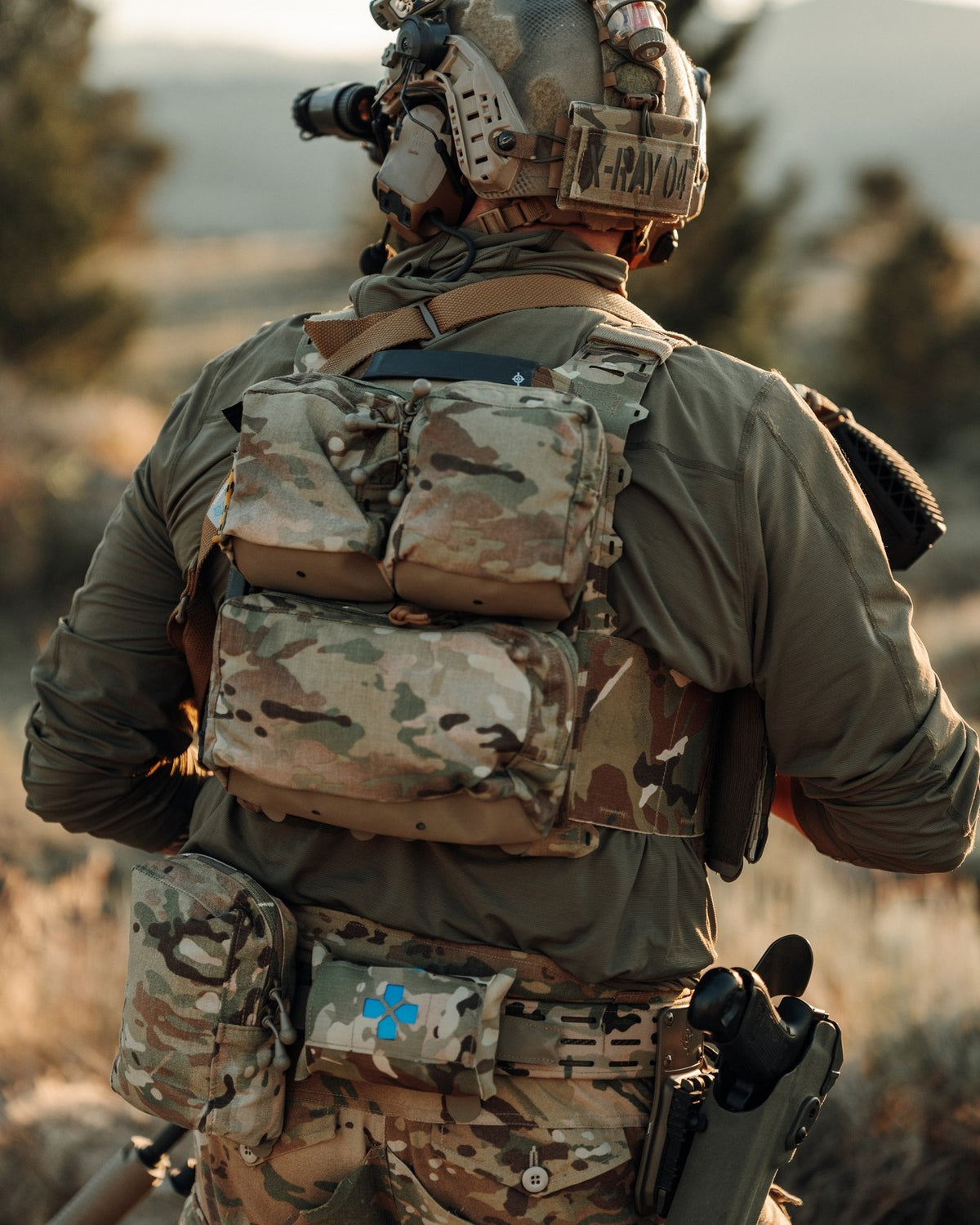 Two Blue Force Gear Small Utility Pouches in Multicam on a worn equipment setup