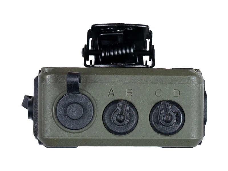 Falconclaw PTT in Adaptive Green – Oberseite mit Schaltern
