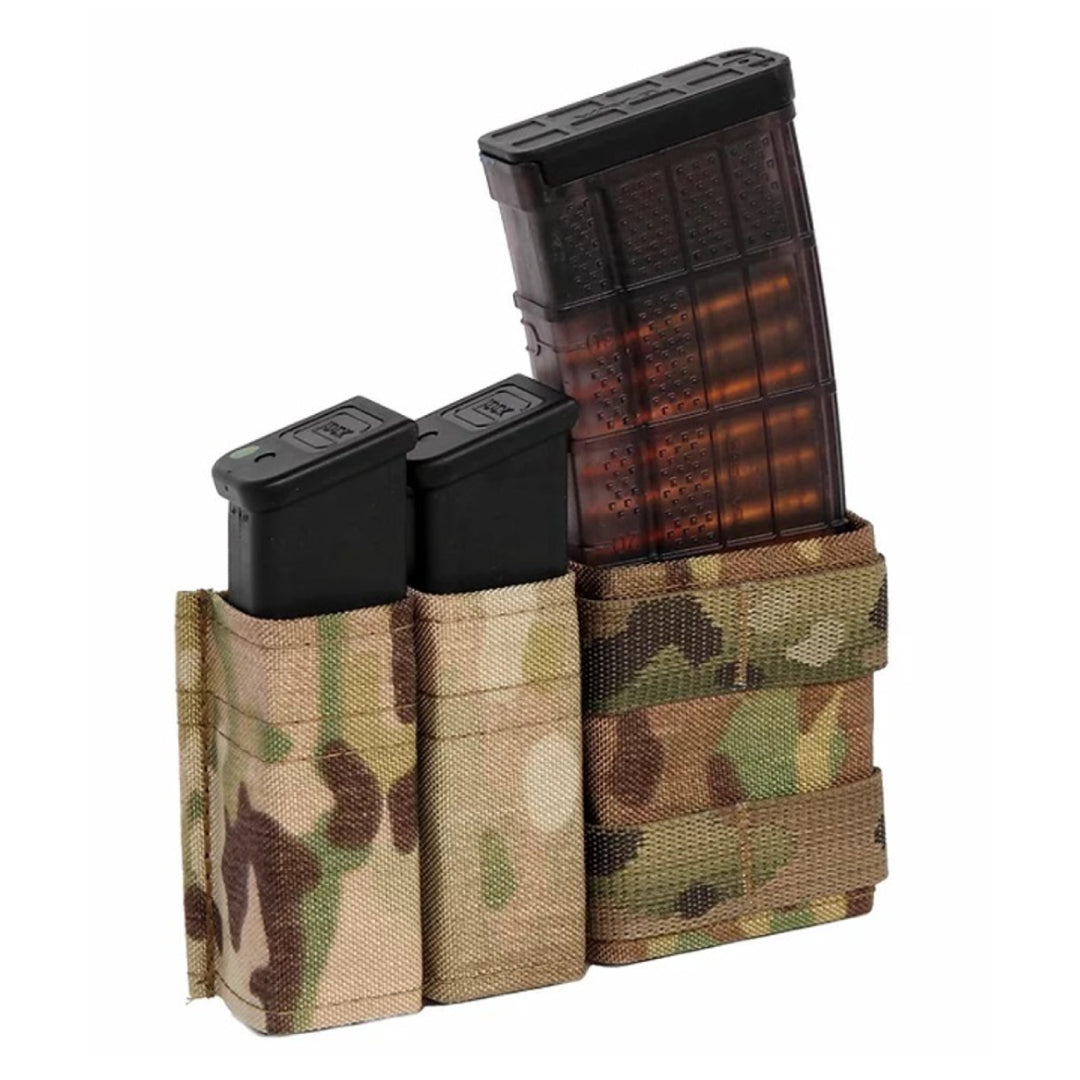 Esstac 2x Pistol + 1x 5.56 Shorty Side By Side KYWI Pouch, Multicam