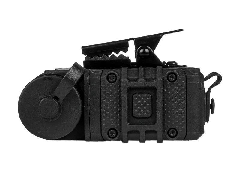 Falconclaw PTT in Schwarz – Seitenansicht mit Bluetooth-Bedientasten
