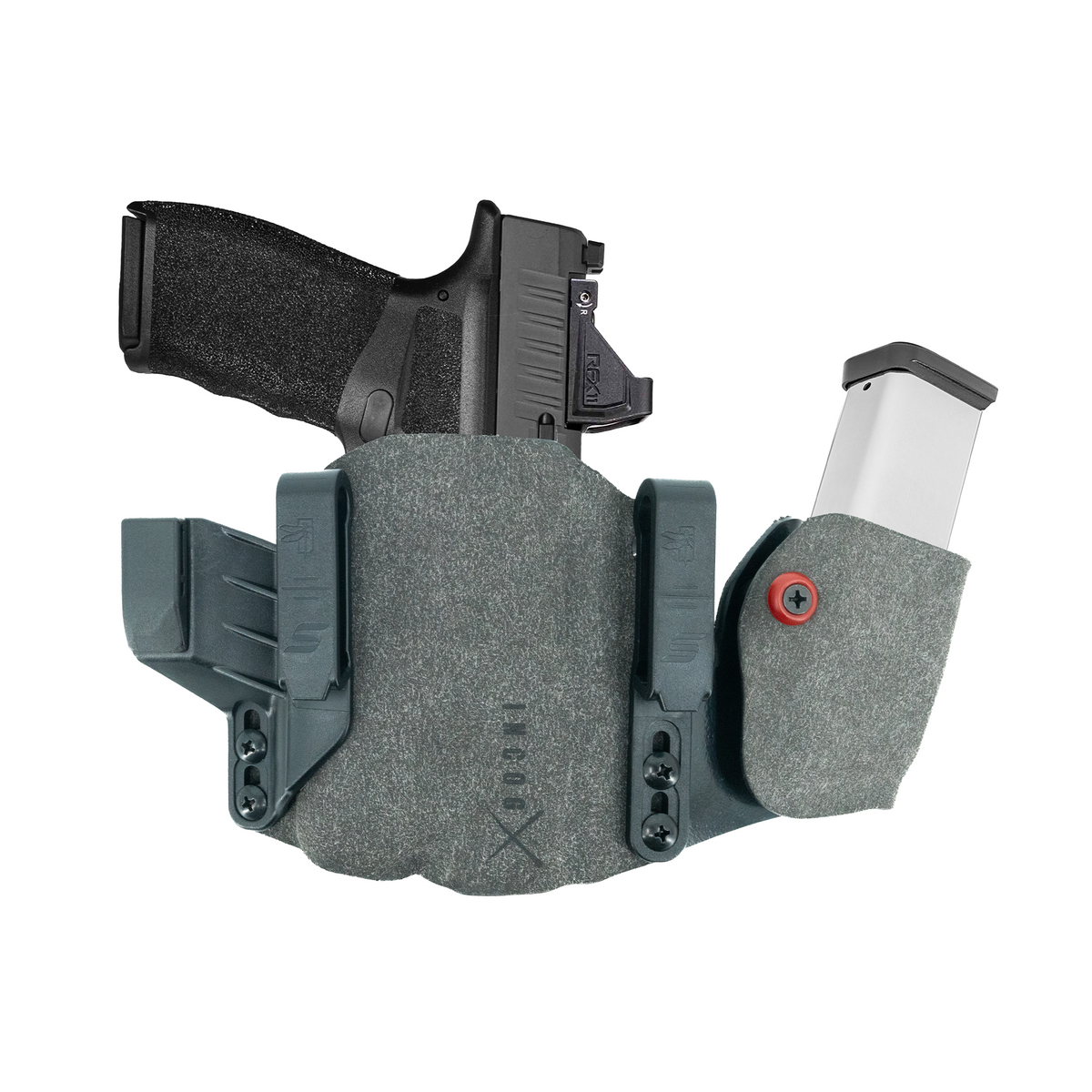 Haley Strategic Incog X Holster - Springfield Hellcat Pro/OSP — Grey, Small Light + Mag Caddy Right, product view 1