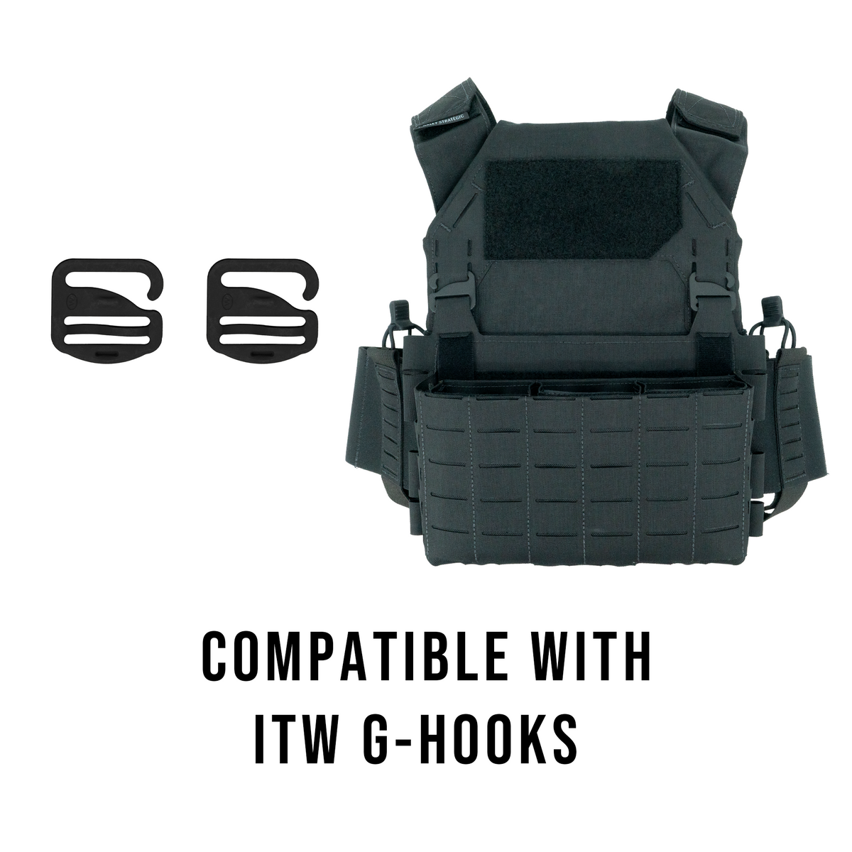 Haley Strategic Thorax Incog Plate Bags — Black, product view 6
