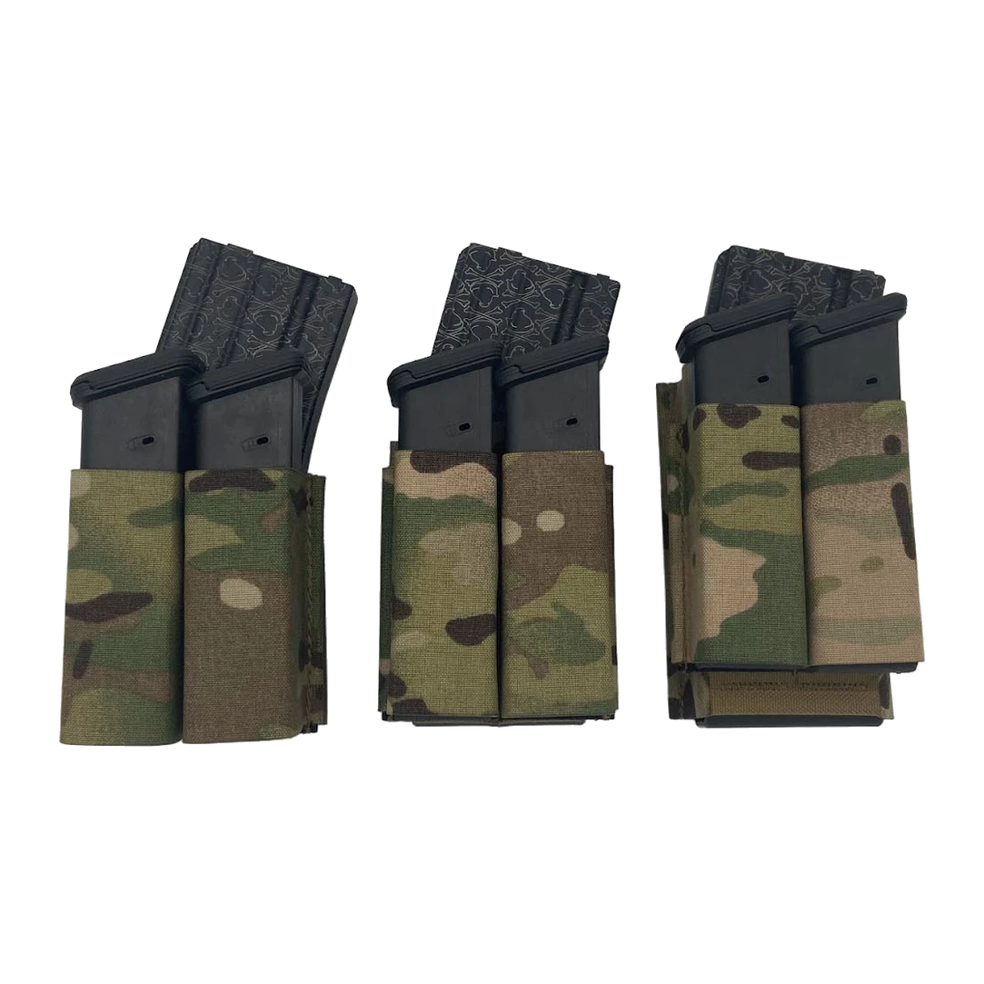 Esstac 1+2 Stacked 5.56 KYWI Pouch - Multicam - Shorty, Midlength and Tall overview - Esstac manufacturer photograph #color_multicam