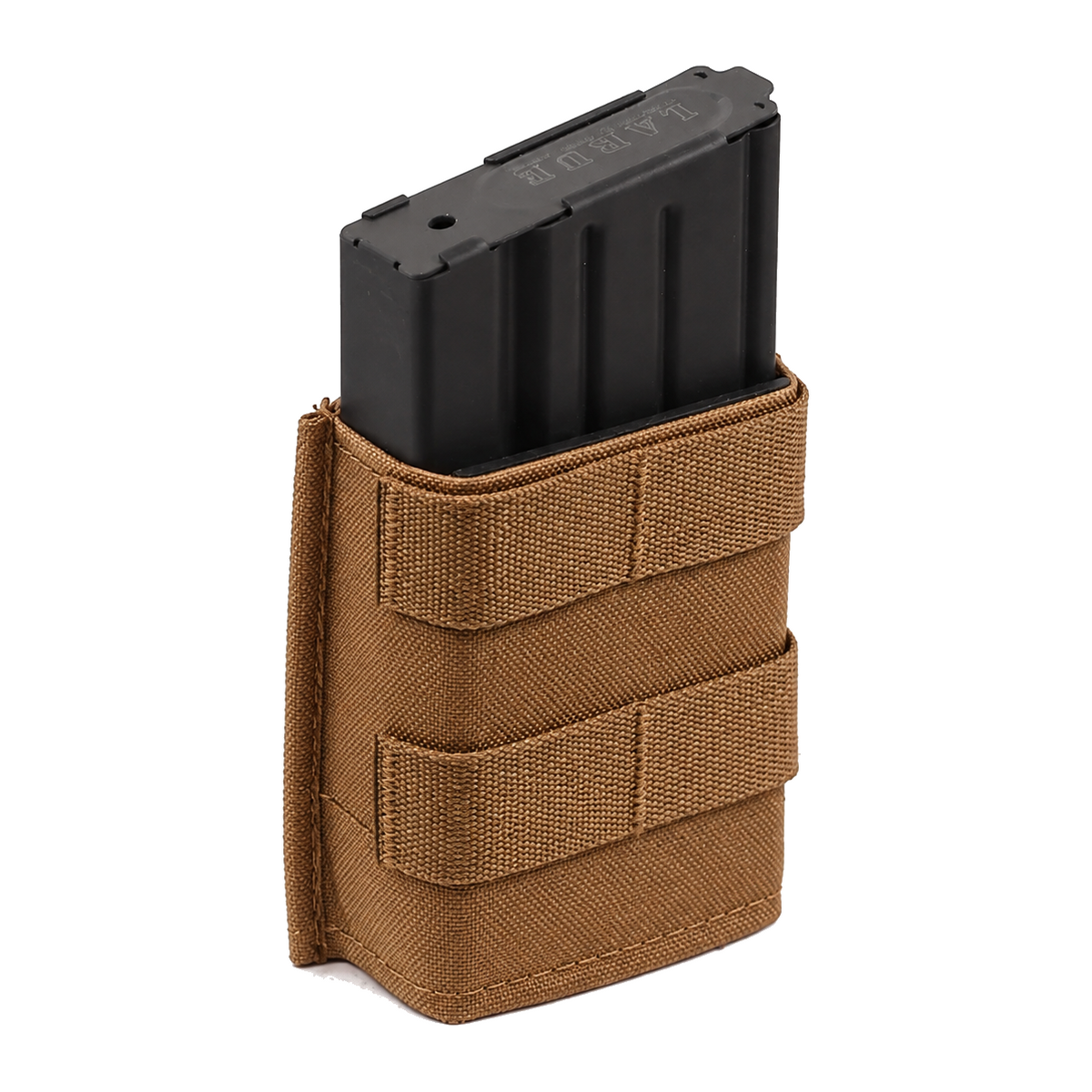 Esstac 7.62 Single KYWI Midlength - Coyote Brown / Webbing - colour illustration based on Esstac manufacturer photograph