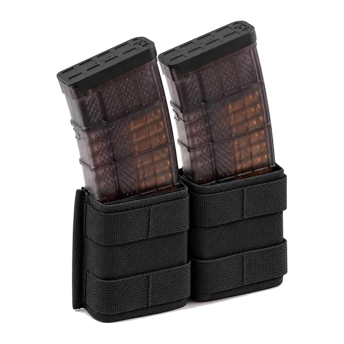 Esstac Double 5.56 Shorty KYWI Pouch - Black / Webbing - colour illustration based on Esstac manufacturer photograph