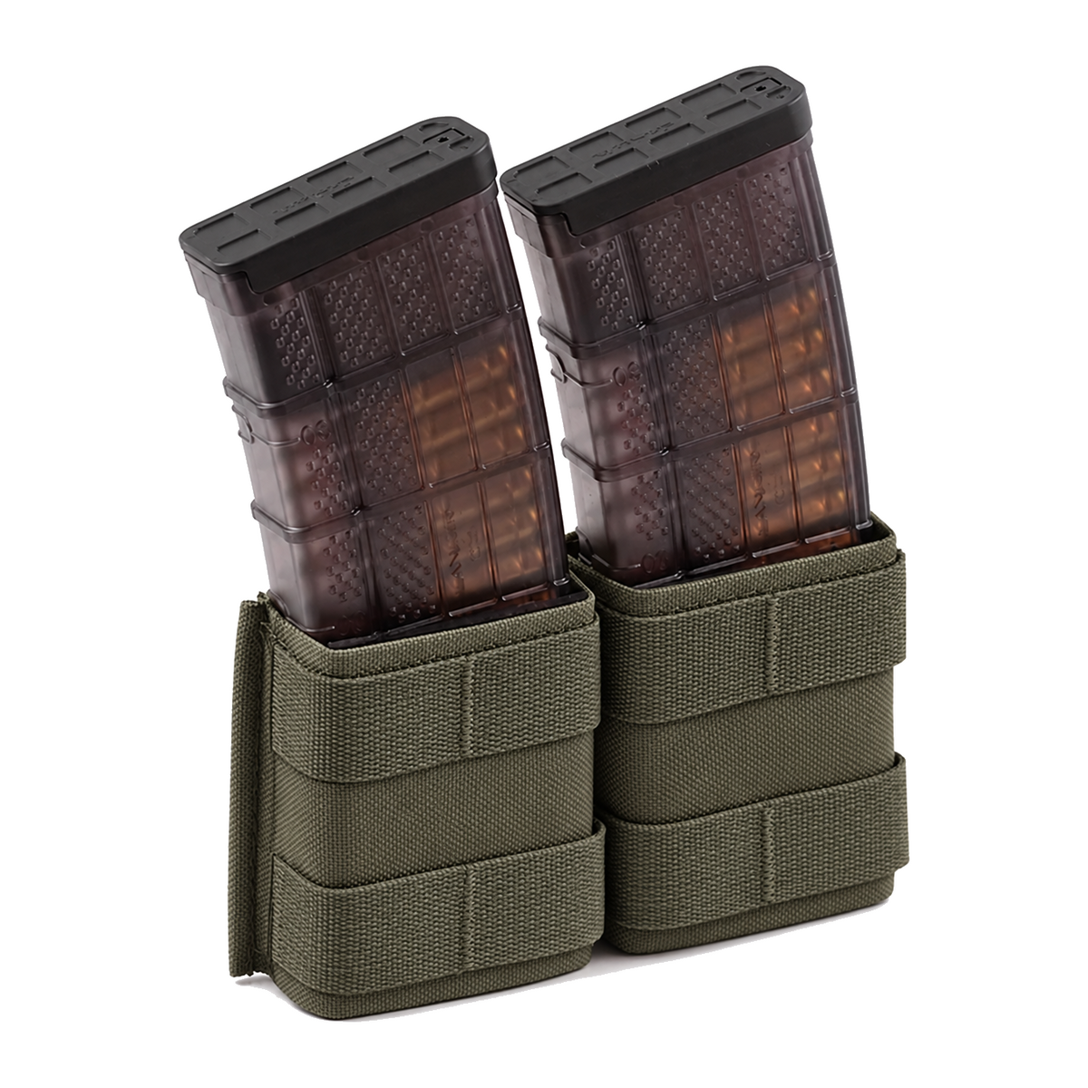 Esstac Double 5.56 Shorty KYWI Pouch - Ranger Green / Webbing - colour illustration based on Esstac manufacturer photograph #color_ranger green