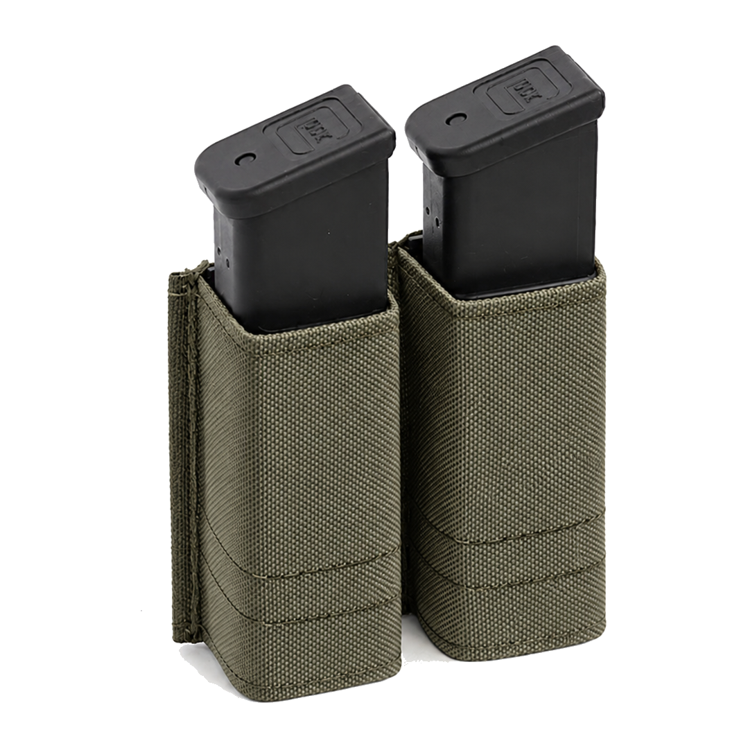 Esstac Double Pistol GAP KYWI Pouch - Ranger Green - colour illustration based on Esstac manufacturer photograph