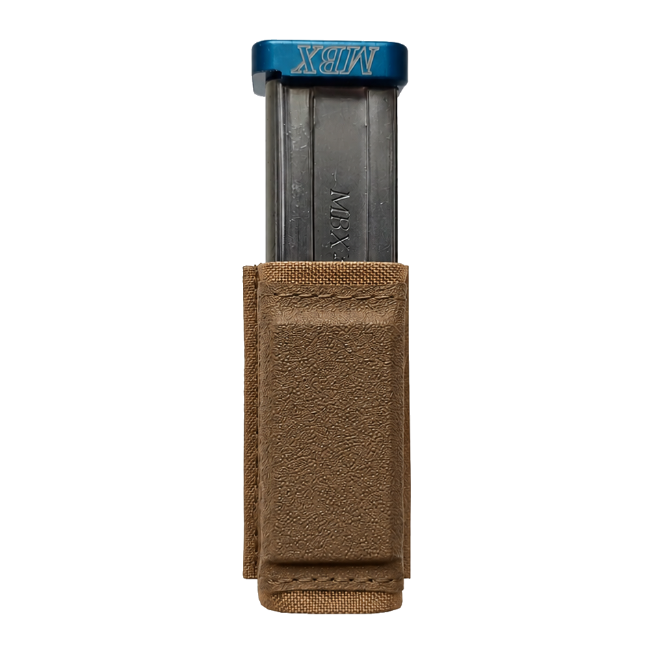 Esstac Magnet Single Pistol KYWI Pouch - Coyote Brown - colour illustration based on Esstac manufacturer photograph
