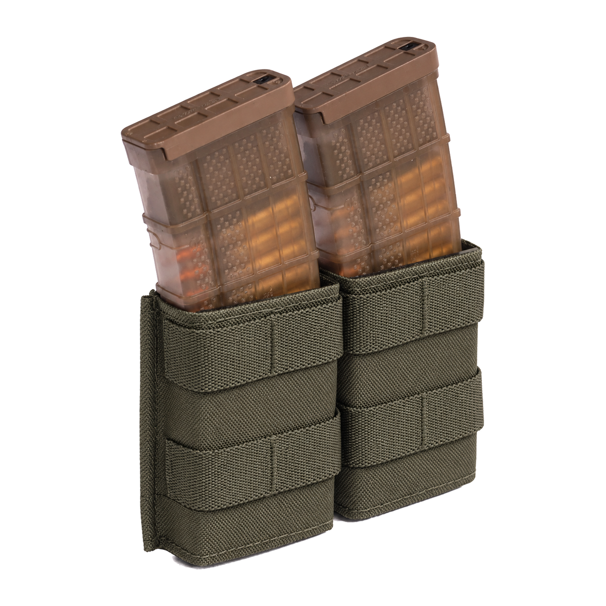 Esstac Double 5.56 Midlength KYWI Pouch - Ranger Green / Webbing - colour illustration based on Esstac manufacturer photograph #color_ranger green