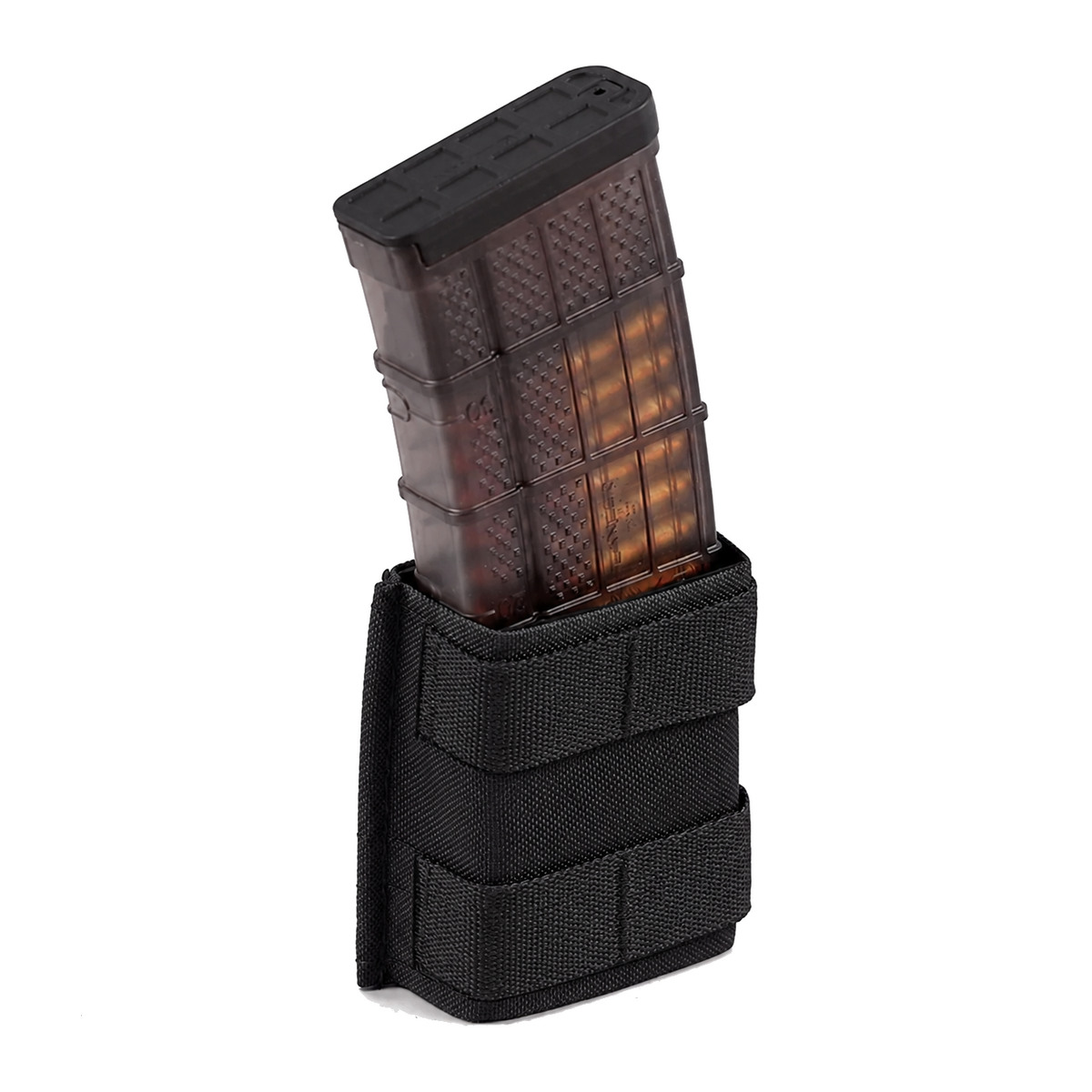 Esstac Single 5.56 Shorty KYWI Pouch - Black / Webbing - colour illustration based on Esstac manufacturer photograph