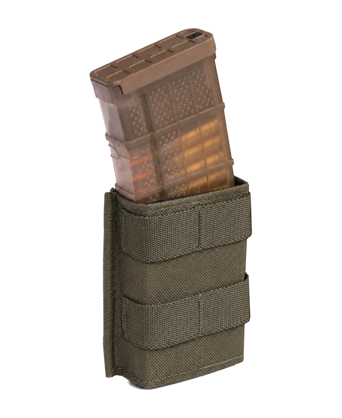 Esstac Single 5.56 Midlength KYWI Pouch - Ranger Green / Webbing - colour illustration